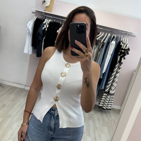 CHALECO BLANCO BROCHES