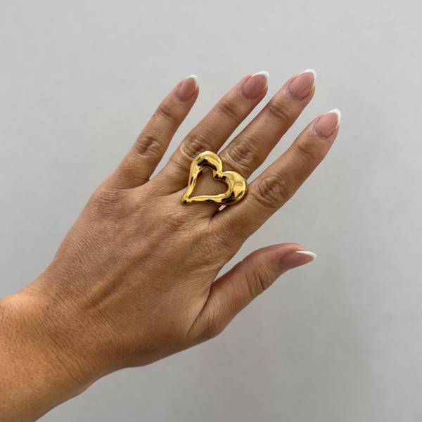 ANILLO CORAZÓN ACERO